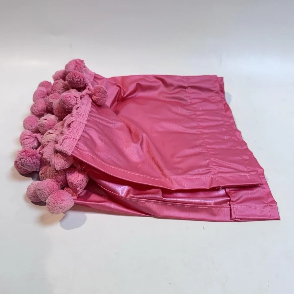 Vintage 70's‎ Hot Pink Pom Pom Valance Curtain NOS Celanese Acetate NOS 72